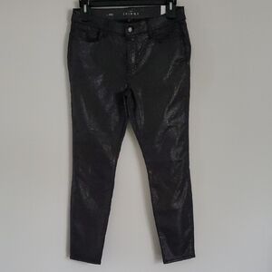 WHBM Black Foil Skinny Jeans